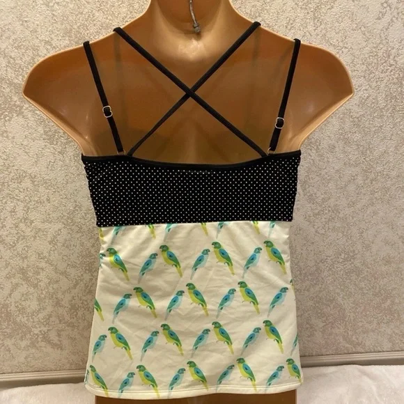 Lime Ricki Black and White Polka Dot Multicolor Parrot Bikini Top - Picture 6 of 15